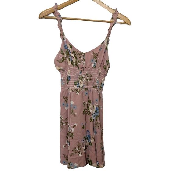 Reformation Elyse Mini Dress Women’s Size 2 Pink Floral Ruffle Straps Summer - Picture 2 of 8